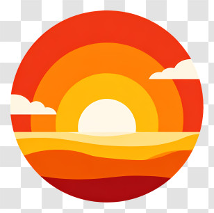 Sunrise Logo - Beautiful Sunset Illustration Transparent PNG