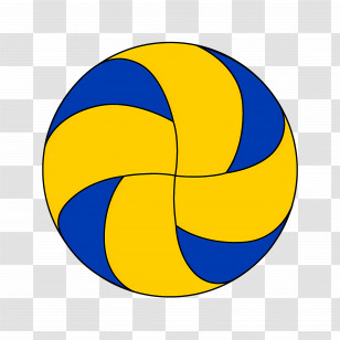 Volleyball - Yellow And Blue Volleyball Transparent PNG