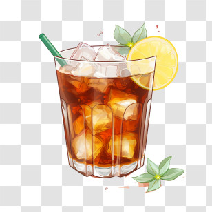 Ice Tea - Refreshing Glass Of Iced Tea With Lemon Transparent PNG
