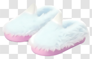 Realistic 3d Soft Fluffy Slippers - Fluffy Pink And White Slippers For Cozy Indoor Comfort Transparent PNG