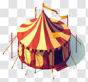 Tent Of Carnival - Large Red And Yellow Circus Tent Transparent PNG