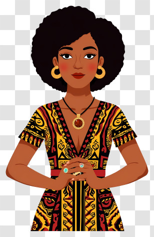 African Woman - Woman In Traditional Dress Transparent PNG