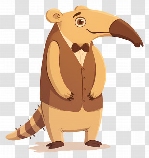 Cartoon Anteater - Cartoon Anteater In Formal Attire Transparent PNG
