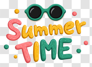 Summer Logo Word - Summer TIME Sunglasses Lettering Transparent PNG