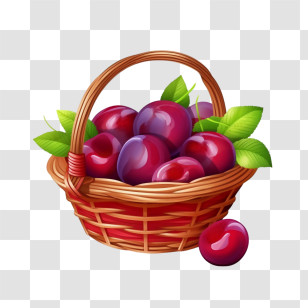 Plums Fruit
 - Basket Of Plums Illustration Transparent PNG