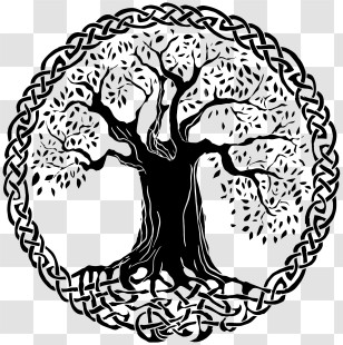 Silhouette - Celtic Tree Of Life Transparent PNG