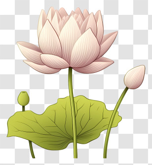 Pink Lotus Flower - Light Pink Lotus Flower Illustration Transparent PNG