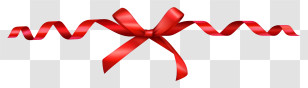 Black Background - Red Ribbon Decoration With Bow Transparent PNG