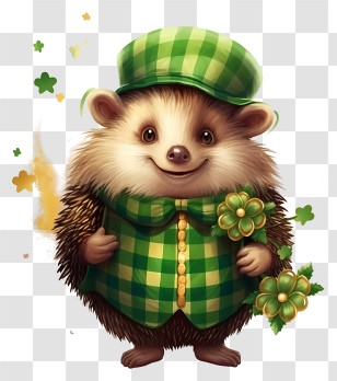 St Patrick Hedgehog - Festive Hedgehog In Green Plaids For St. Patrickâ€™s Day Transparent PNG