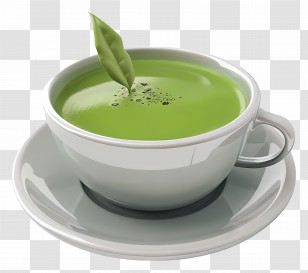Matcha Green Tea - Green Tea In A White Cup Transparent PNG