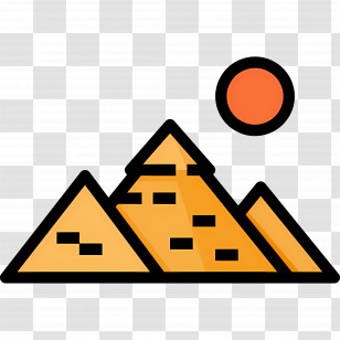 Pyramid - Pyramids With Sun In Desert Transparent PNG