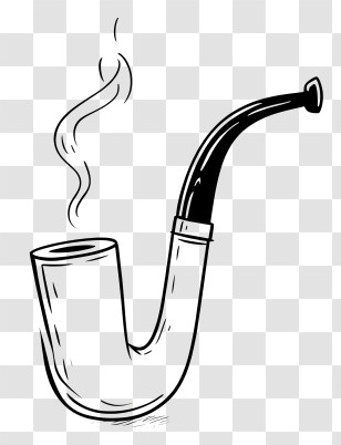 Smoking Pipe Outline - Vintage Smoking Pipe Illustration Transparent PNG