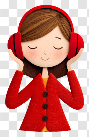 Girl Enjoying Audio - Woman Enjoying Music With Headphones Transparent PNG