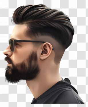 Undercut Low Fade Haircut - Stylish Man With Sunglasses Transparent PNG