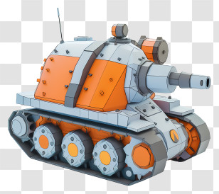 Cartoon Tank - Orange And Gray Tank Transparent PNG