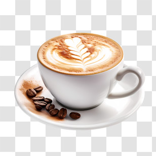 Cappuccino Day - Cup Of Cappuccino With Latte Art Transparent PNG