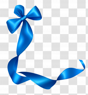 Blue Ribbon - Elegant Blue Ribbon And Bow Design Transparent PNG