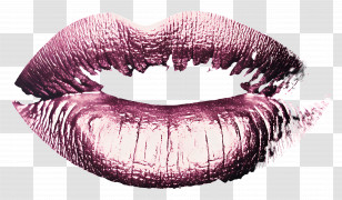 Kiss Stain - Glossy Dark Lipstick Imprint Transparent PNG