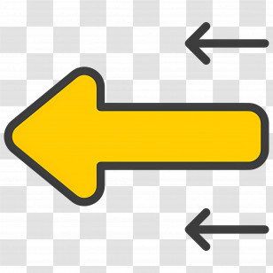 Arrow Left - Yellow Leftward Arrow Icon For Navigation Transparent PNG
