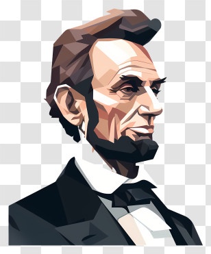 Abraham Lincoln - Creative Polygonal Style Portrait Artwork Transparent PNG
