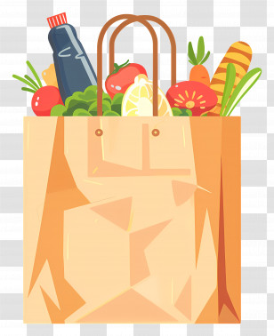 Grocery - Groceries In A Brown Paper Bag Illustration Transparent PNG