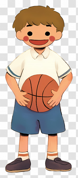 School Boy - Smiling Boy Holding Basketball Transparent PNG