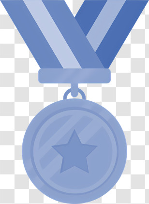 Icon - Blue Medal With Star For Achievement Transparent PNG