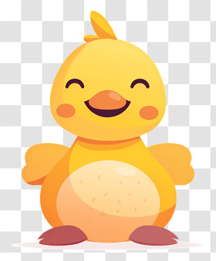 Cartoon Baby Duck - Happy Cute Duck Transparent PNG