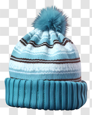 Blue Knitted Hat - Blue Knitted Winter Beanie Transparent PNG