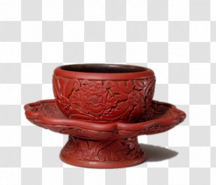 Porcelain Coffee Cup - Serveware - Red Carved Child Transparent PNG
