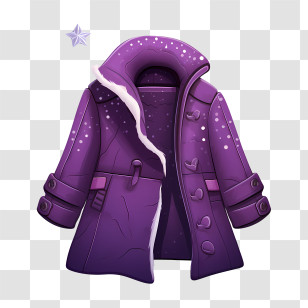 Winter Coat - Stylish Purple Winter Coat Transparent PNG