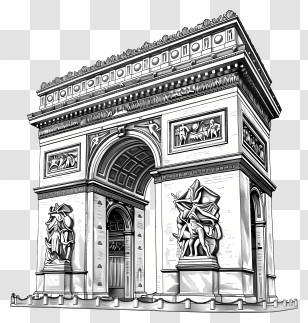 Arc De Triomphe - Sketch Of Arc De Triomphe Transparent PNG