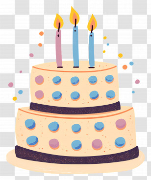 Birthday Cake - Birthday Cake With Three Candles Illustration Transparent PNG