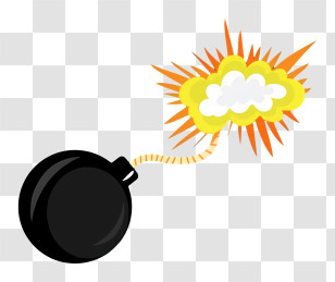 Timer Bomb - Cartoon Bomb With Explosion Transparent PNG