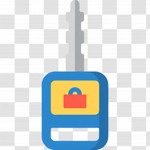 Car Key - Blue And Yellow Key Illustration Transparent PNG