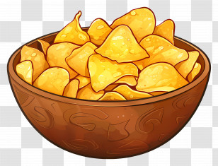 Chips - Bowl Of Golden Potato Chips Transparent PNG