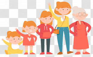 Human Life Cycle - Generational Family Portrait Transparent PNG