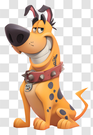 Naughty Dog - Smiling Cartoon Dog With Collar Transparent PNG