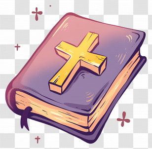 Bible - Bible Illustration With Cross Symbol Transparent PNG