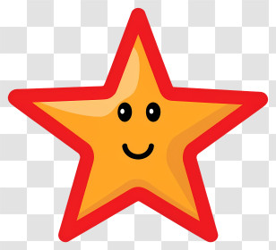 Smiling Star - Cheerful Smiling Cartoon Yellow Star Transparent PNG