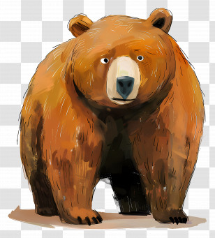 Bear - Majestic Brown Bear Illustration Transparent PNG