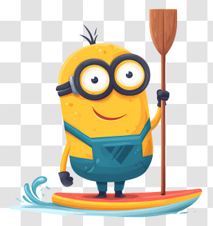 Minion Paddleboarding - Surfing Minion With Paddle Transparent PNG