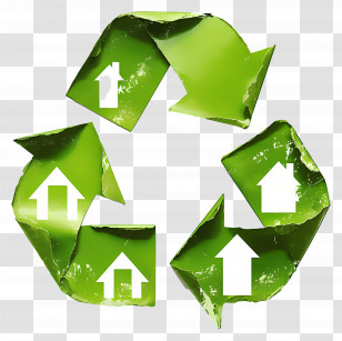 Green Recycling Symbol - Green Recycling Symbol With Arrows Transparent PNG