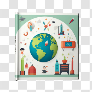 Book Cover Template - Colorful Illustrated Book Transparent PNG