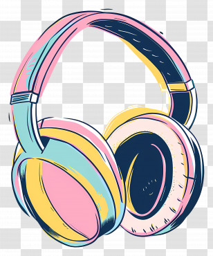 Headphones - Colorful Headphones Illustration Transparent PNG