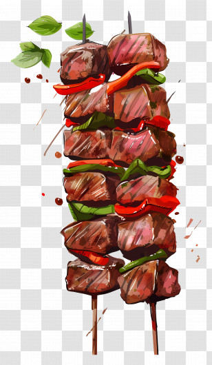 Meat Skewers - Grilled Kebabs On Skewers Transparent PNG