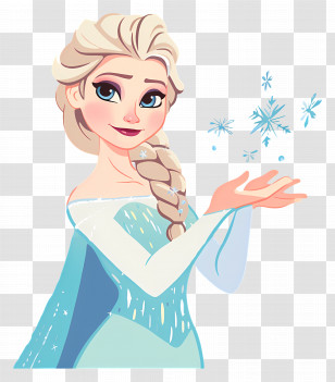Frozen Elsa Princess - Animated Ice Queen Creating Snowflakes Transparent PNG