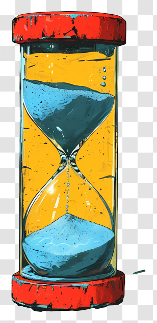 Hourglass - Hourglass Illustration With Blue Sand Transparent PNG