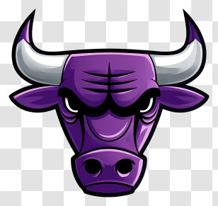 Chicago Bulls Logo - Purple Bull Cartoon Illustration Transparent PNG