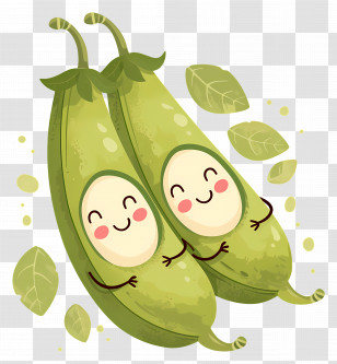 Pea Pods - Happy Peas In A Pod Transparent PNG